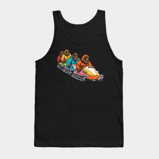 Funny Bobsleigh Bigfoot Crew in Christmas Sleighing Daddies Tank Top